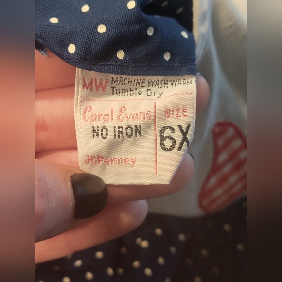 Vintage Carol Evans Jcpenney Blue/White Flower Cottage Lace Accent SZ 6X Dress - Picture 8 of 15